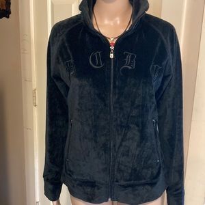 BCBG velour feel jacket size L runs small